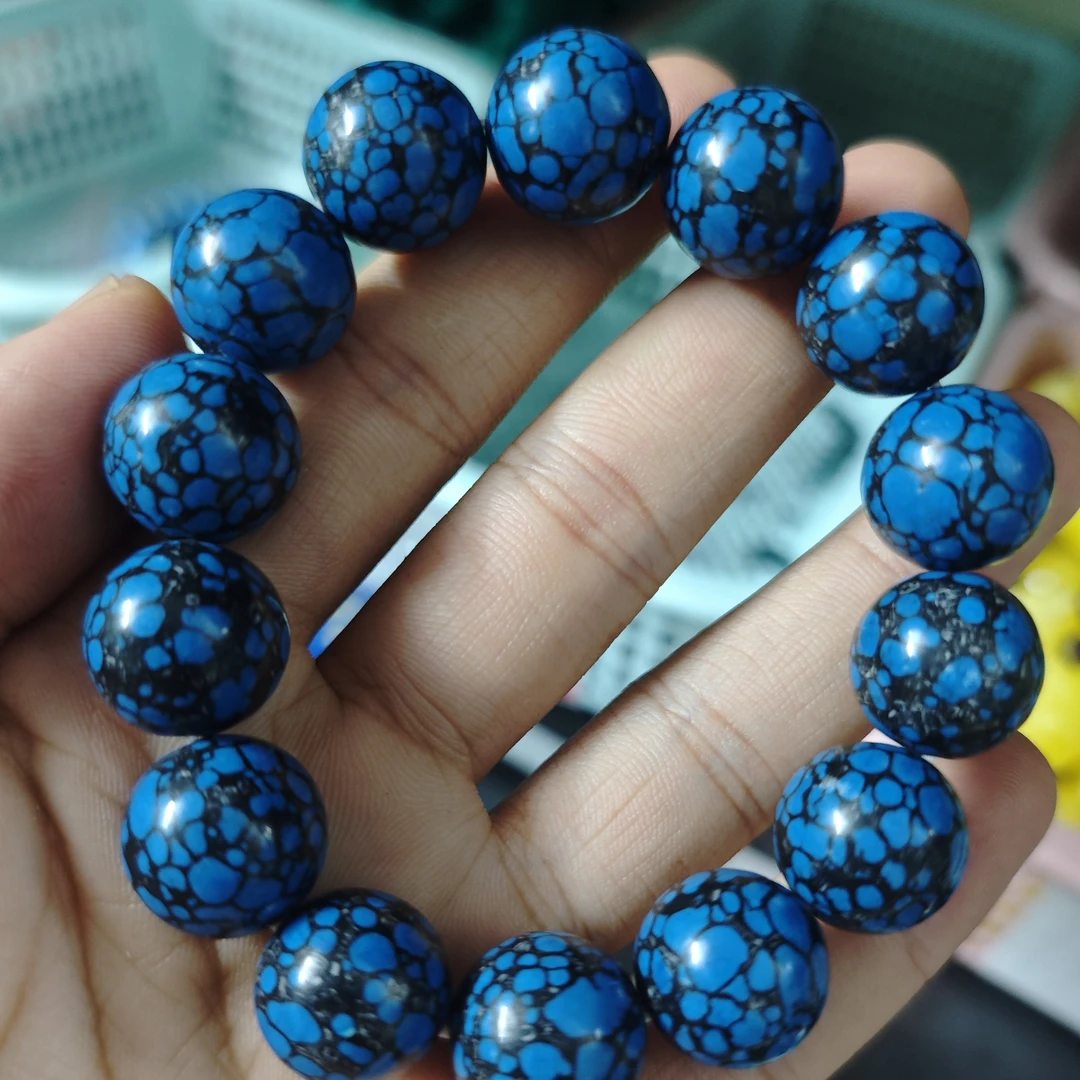 Q25蓝花16mm手串