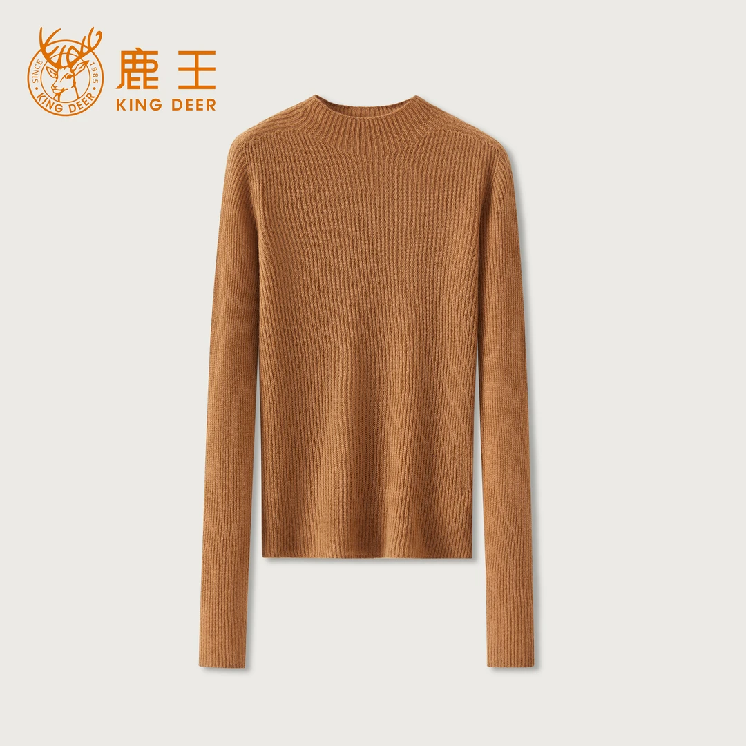 King Deer/鹿王24冬季女士休闲针织圆领百搭羊绒衫L804377