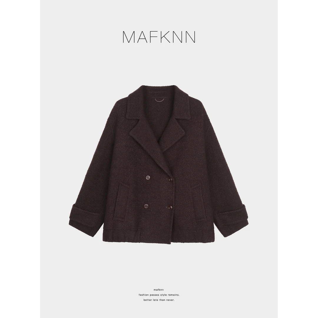 MAFKNN/玛肯时尚休闲简约纯色百搭西装大衣外套MK13125