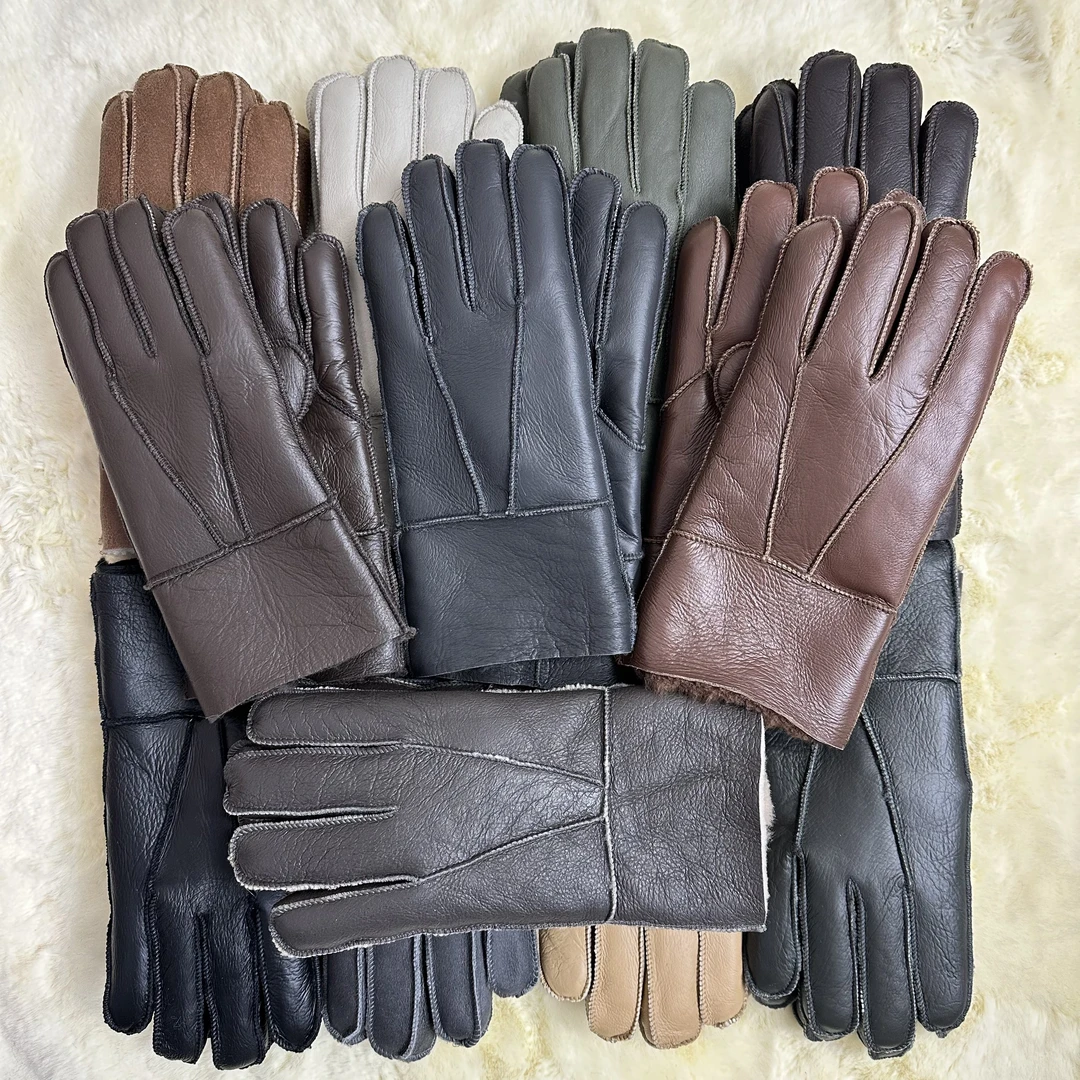 [福利款]真皮毛一体手套男女士冬季户外保暖骑行防风抗寒羊毛手套