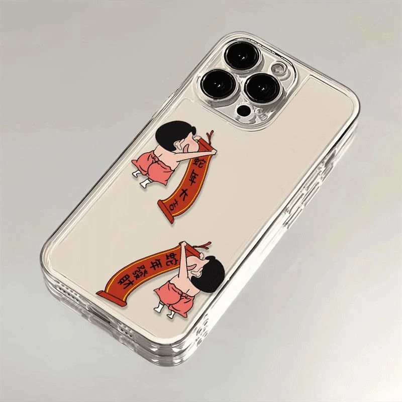 春联小新适用苹果16Plus壳iPhone15PROMAX新款14/13/12透明女