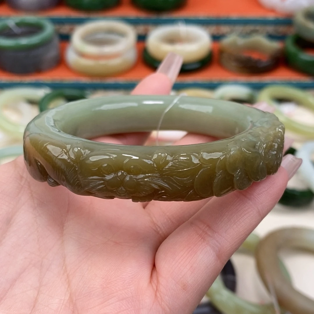 佛***）和田玉未镶嵌手镯57