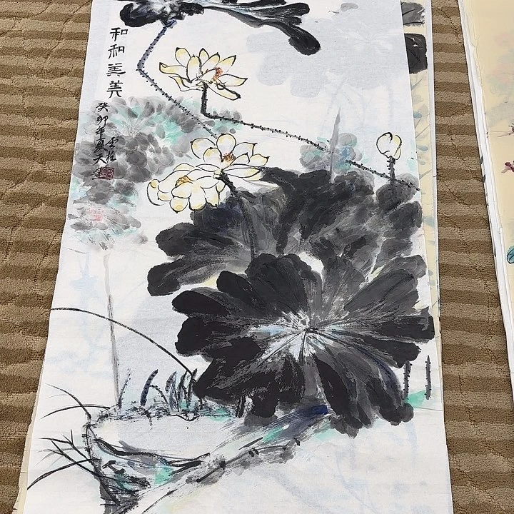 国画花鸟的翅膀和羽毛的
