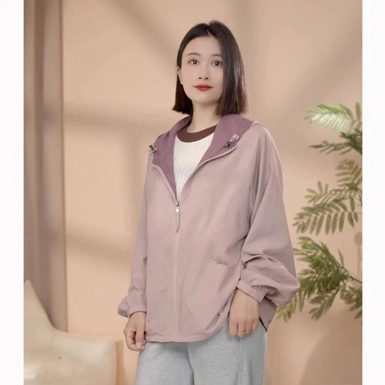 2025春季新款双面穿薄款连帽防晒宽松长袖防风休闲时尚外套女