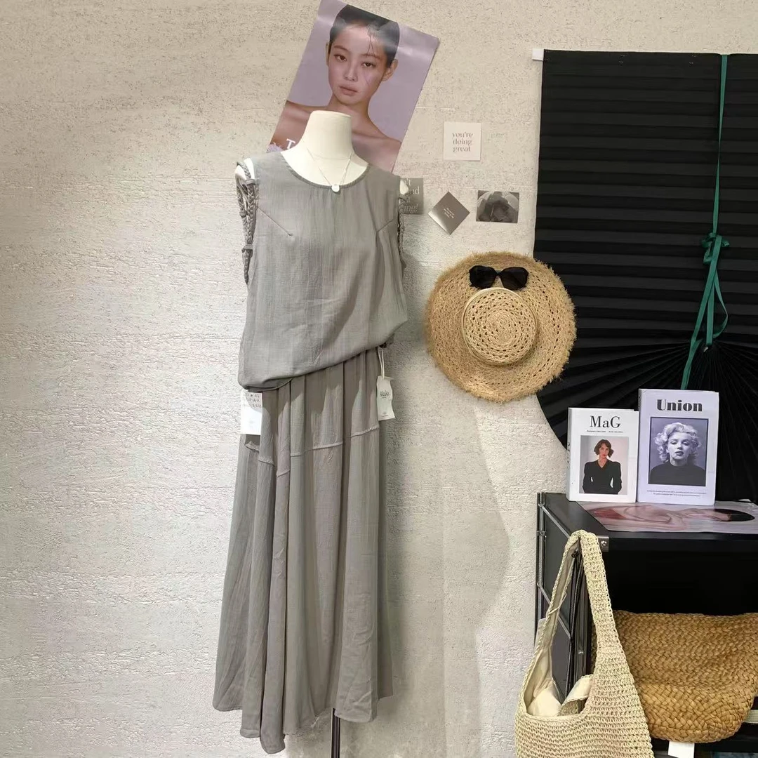 『雨美 Show』9292咖色编织绳设计套装裙