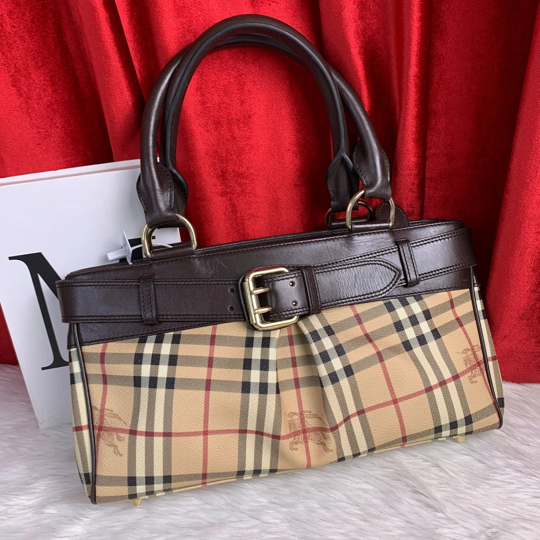 95新 BURBERRY/博柏利 格纹手提包/WJ09117259/7259