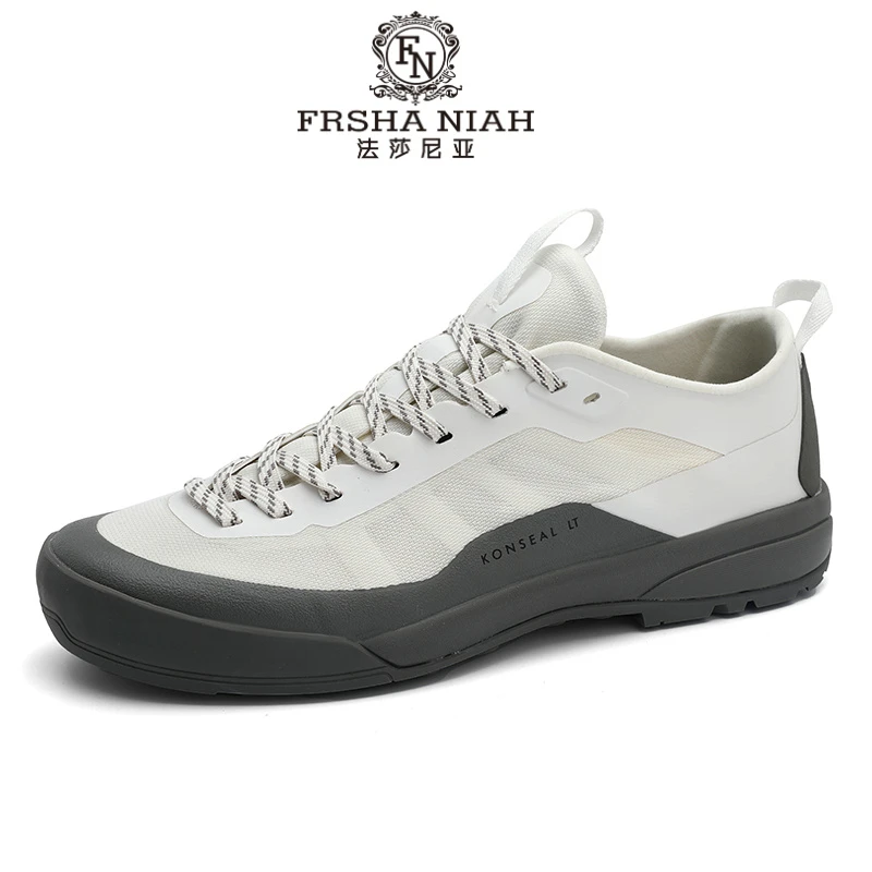 法莎尼亚透气运动鞋新款男士鞋子户外休闲跑步鞋官方正版黑色男鞋