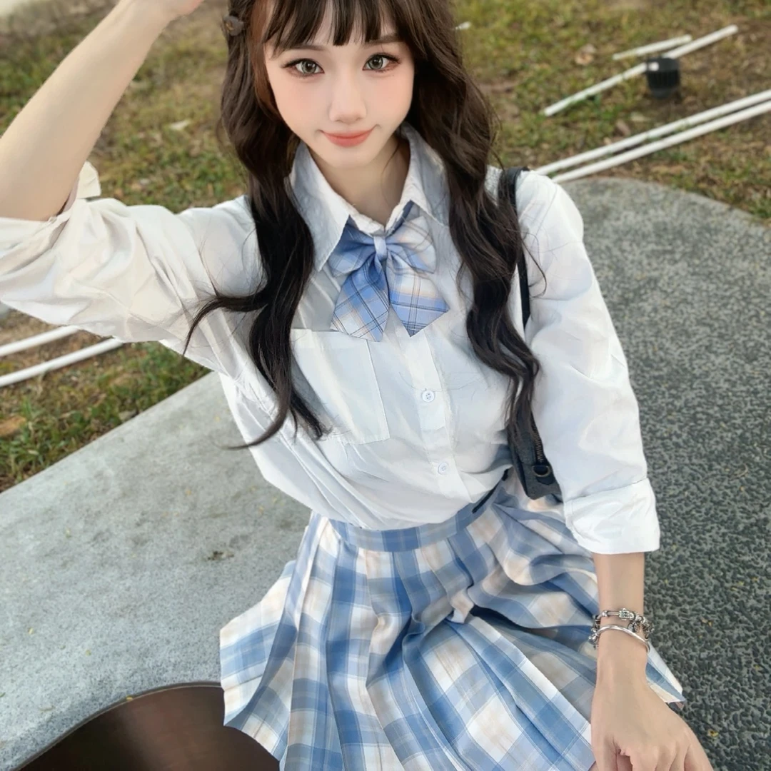 【郡秀阁】小颜 原创jk制服格裙百褶裙高腰显白可爱辣妹春款