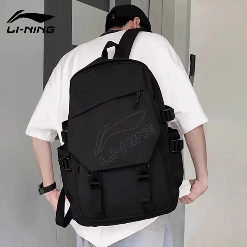 李宁双肩包男女同款大容量便携潮流韩版休闲背包高中生大学生书包
