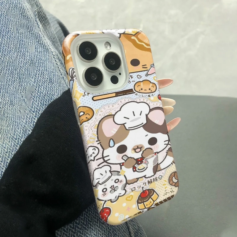 亚文化猫双层菲林壳适用于苹果16手机壳爱心ins卡通透明全防摔