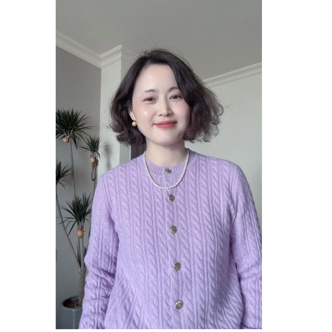 百搭小麻花~ 圆领山羊绒开衫女加厚开衫女毛衣宽松针织时尚外套