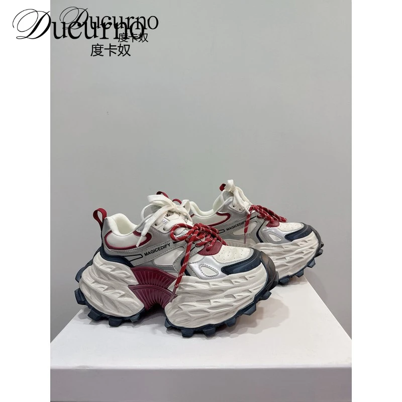 老爹鞋女款2025新款爆款秋季真皮复古时尚厚底增高运动休闲鞋女鞋