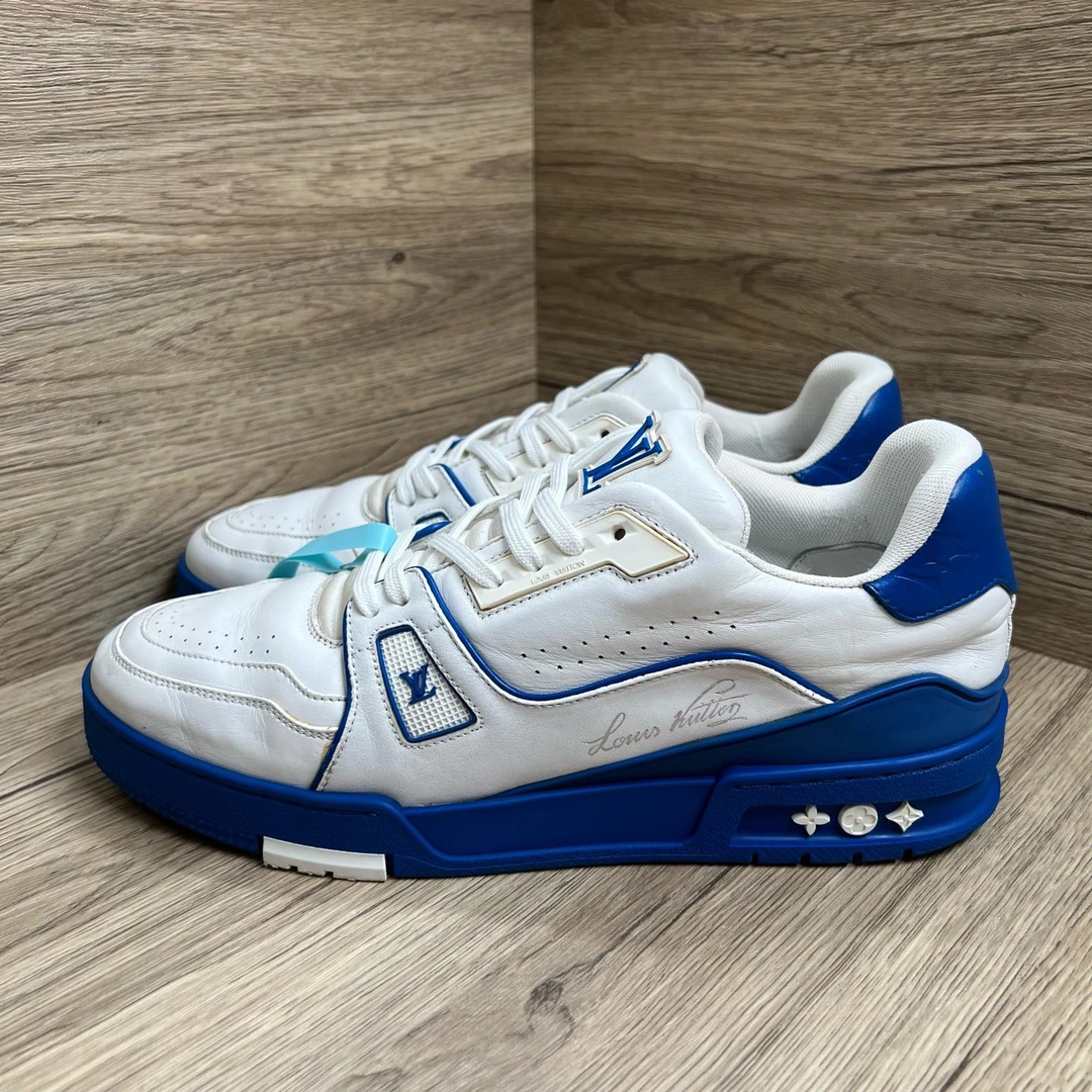 90新 LouisVuitton/路易威登 Trainer 白蓝板鞋 41.5码
