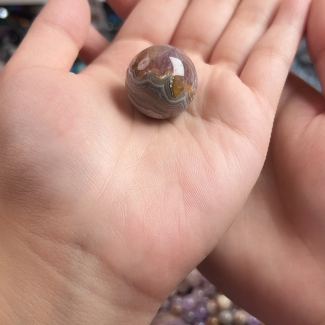 玛瑙/玉髓未镶嵌珠宝半成品g676 天然极光玛瑙25m