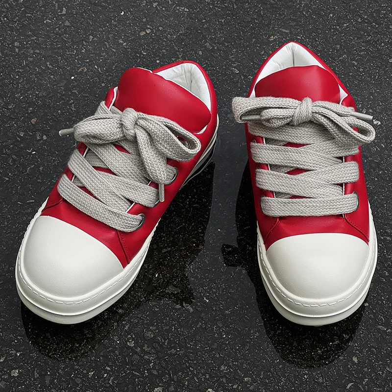 春秋休闲低帮青年休闲板鞋厚底增高帆布鞋休闲鞋韩版粗鞋带面包鞋