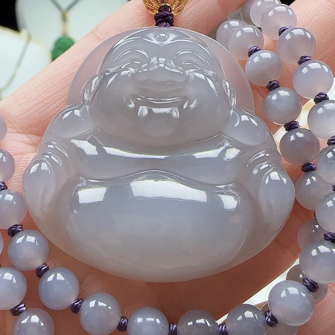 和田玉18K金镶嵌吊坠(赠链)