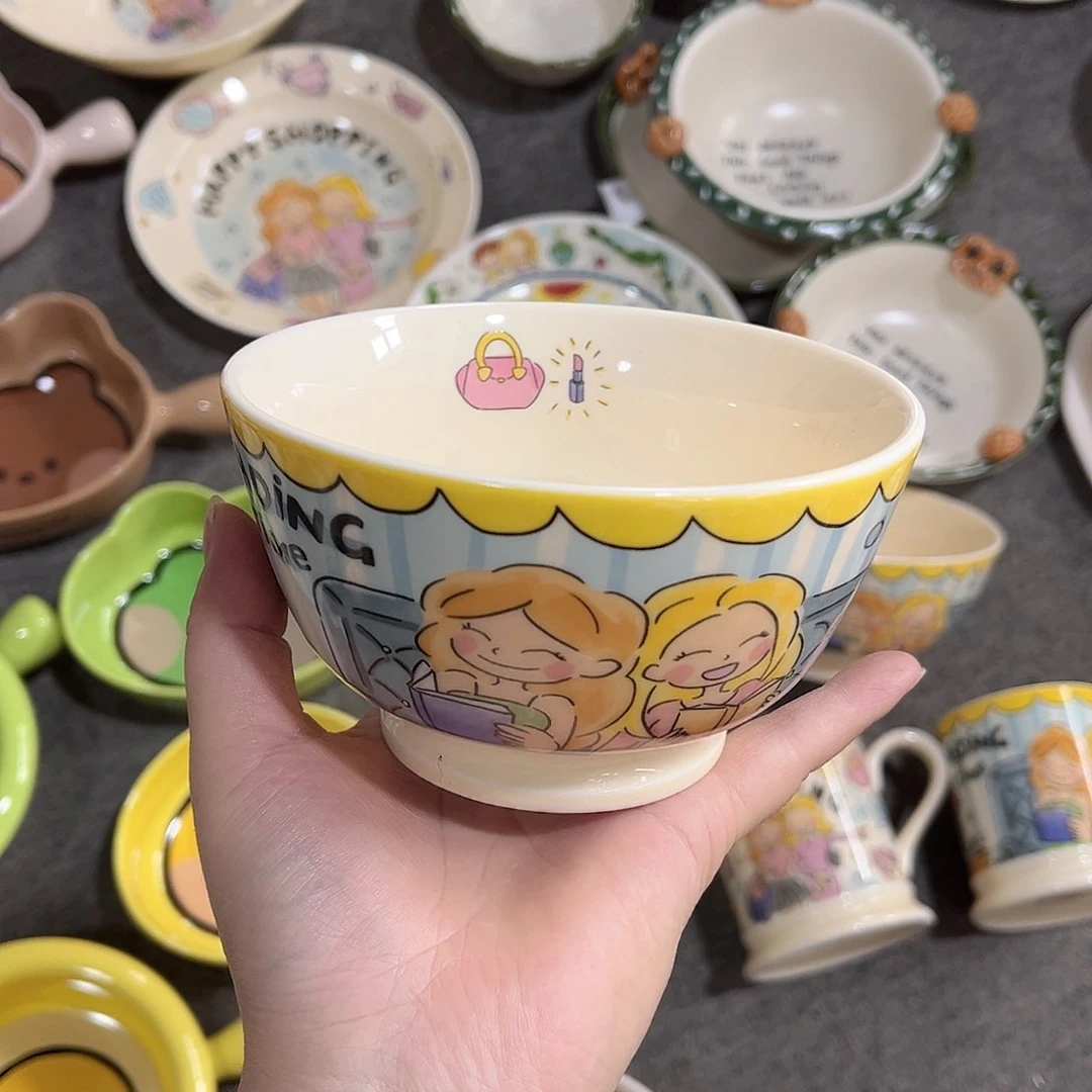 正品复古姐妹陶瓷餐具5寸