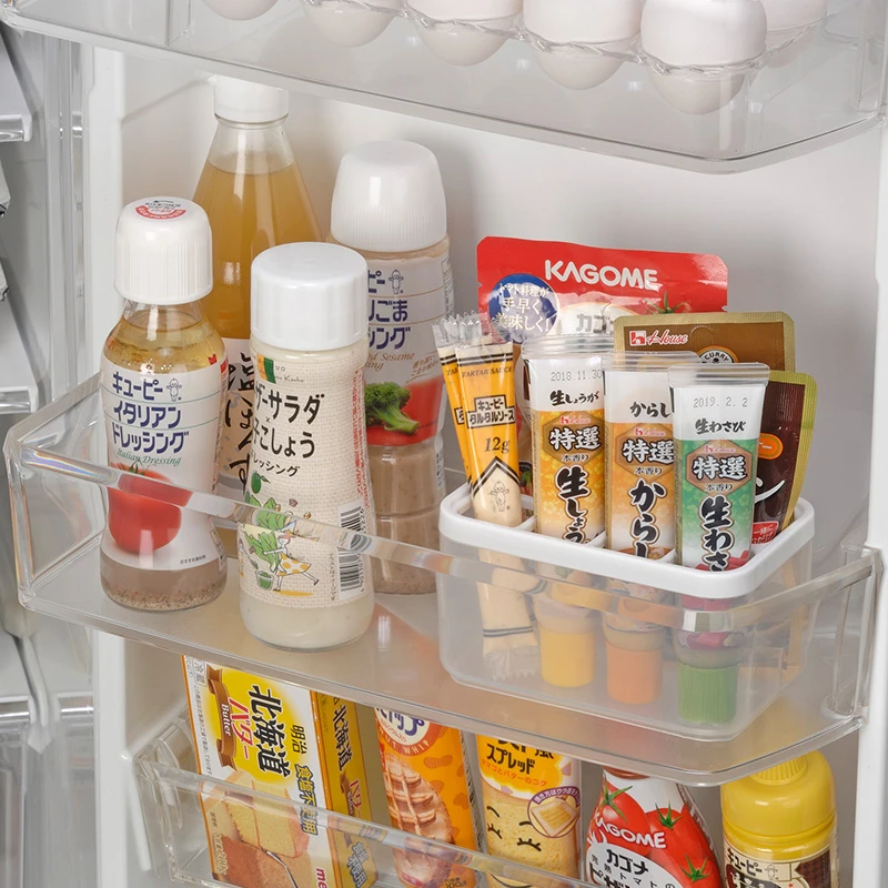 利快日本进口冰箱侧门收纳盒管状调料收纳盒家用透明分格