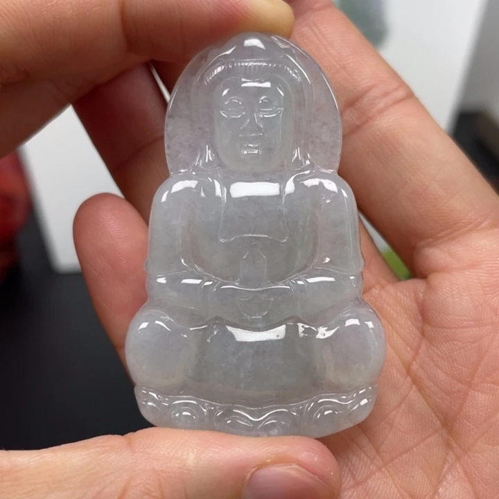 翡翠未镶嵌颈饰天然缅甸翡翠A货观音63号