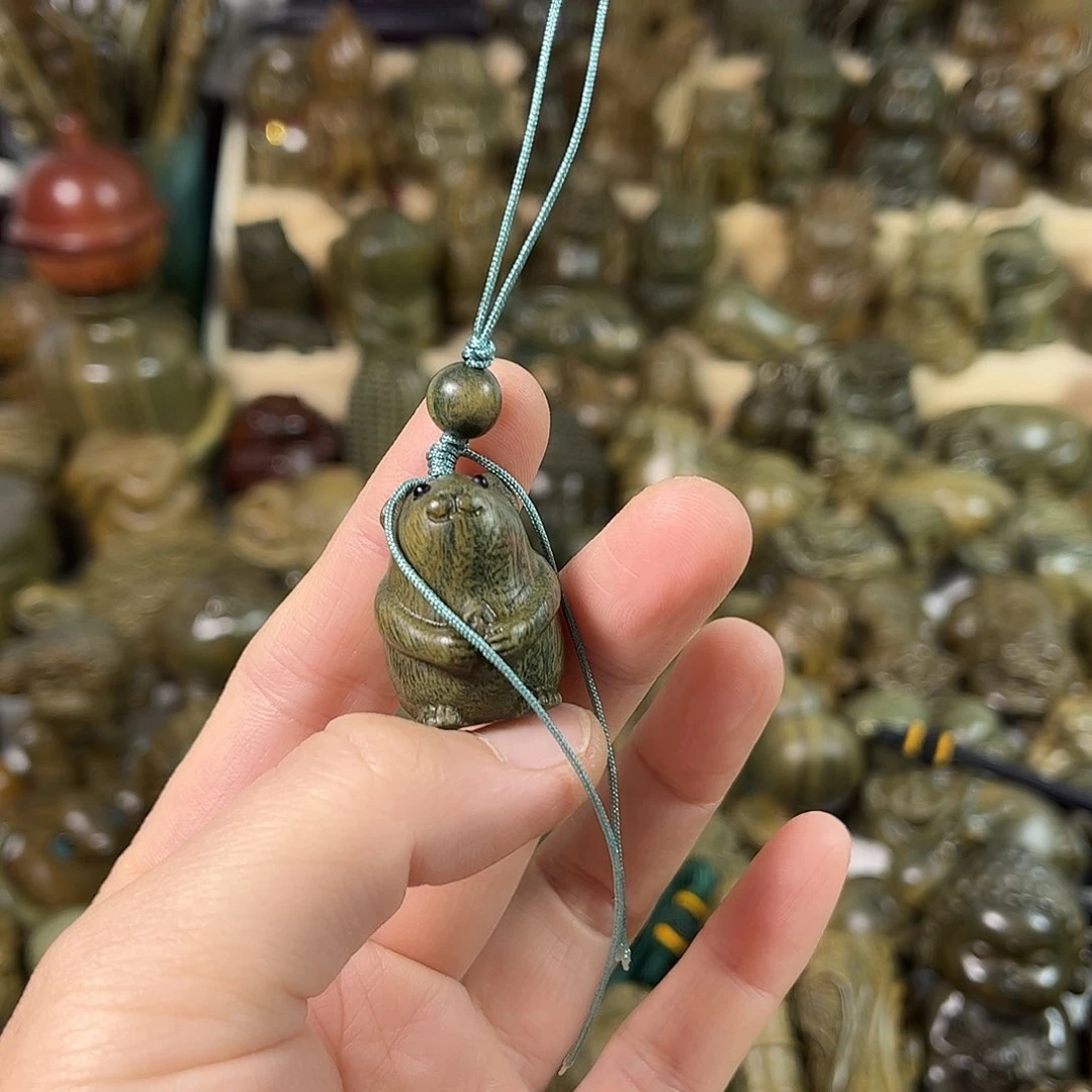 维腊木（绿檀）骑***城鼠手机挂