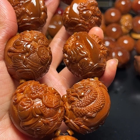 人***己手串/手链橄榄核龙财