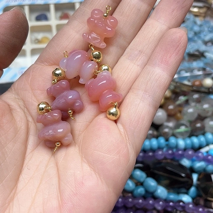 玛瑙/玉髓合金珠宝半成品一个盐源青蛙吊坠