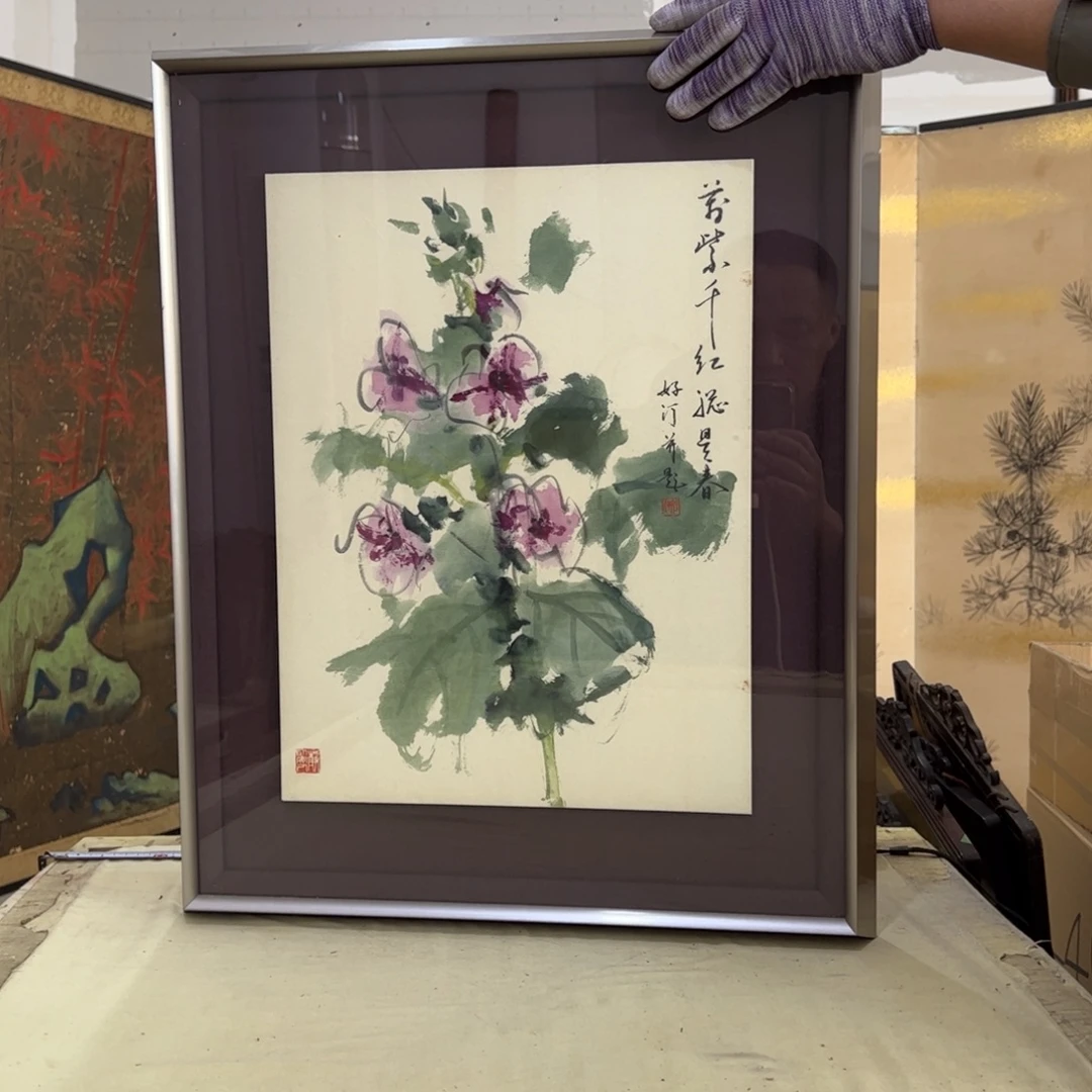 小***魔绘画屏风框画茶空间设计