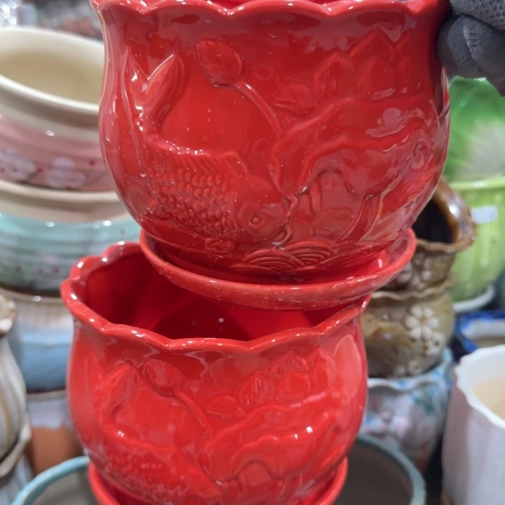 凑9块包邮，有孔陶瓷花盆