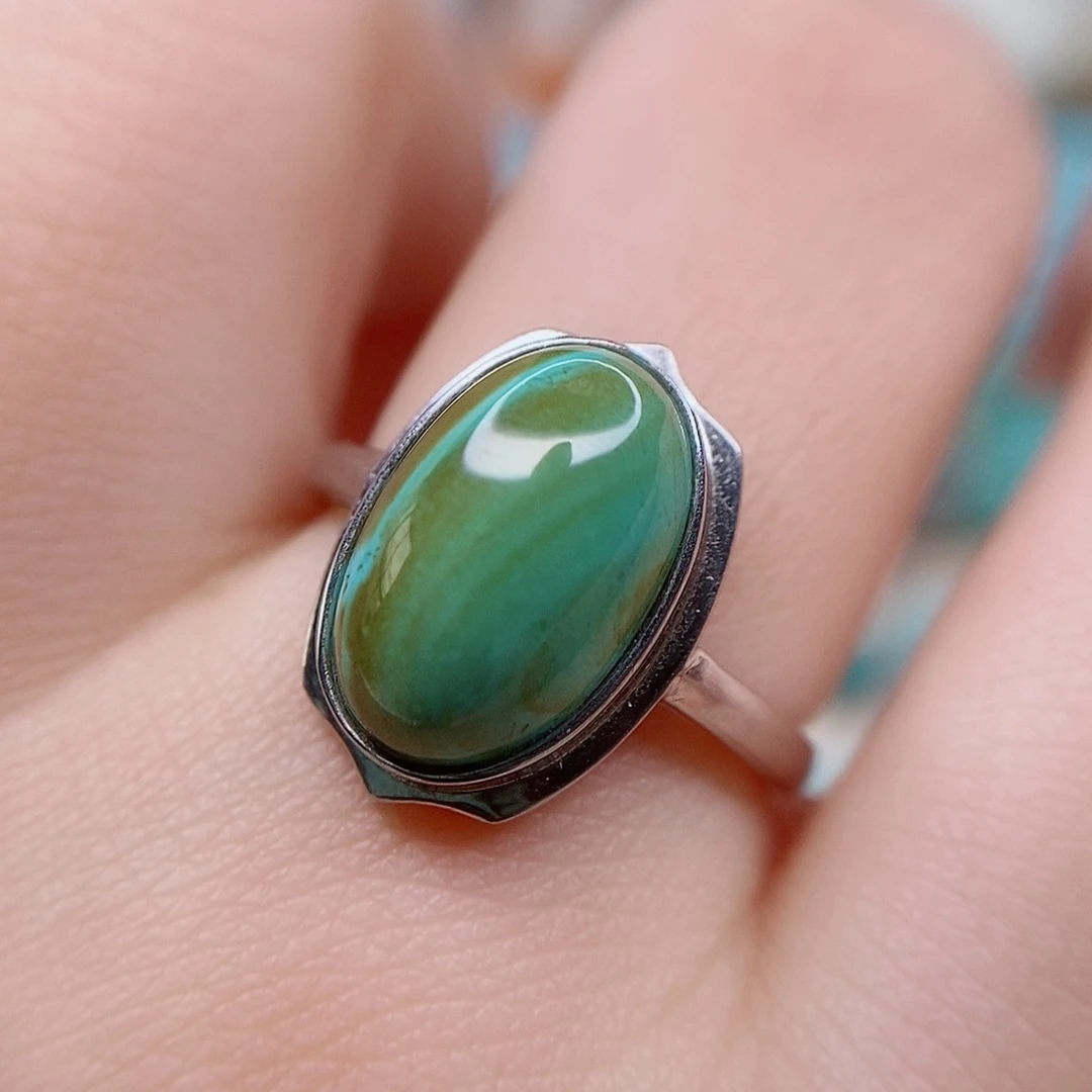 绿松石戒指银S925镶嵌