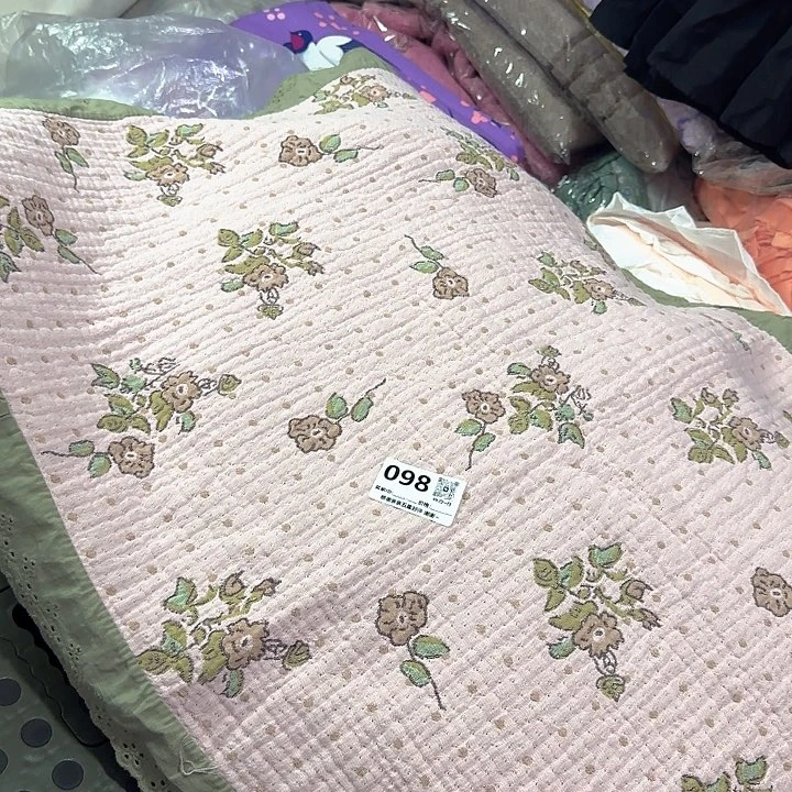 098 韩国出口花边纯棉枕巾一对