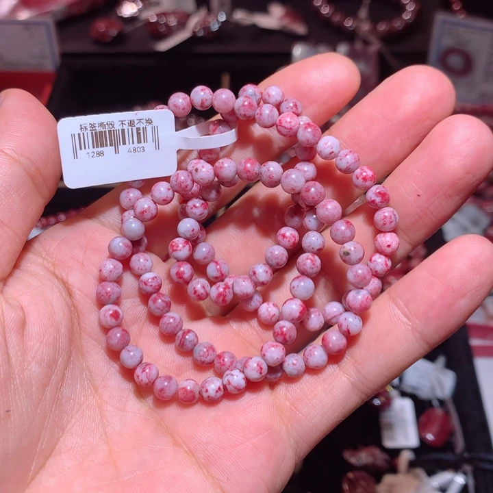 天然辰砂原石手串多圈