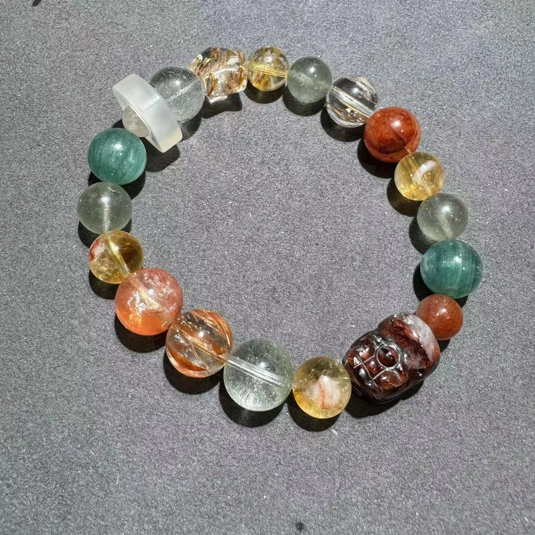 【黑胖珠宝】H0093 天然水晶多宝手链 多样性发其一