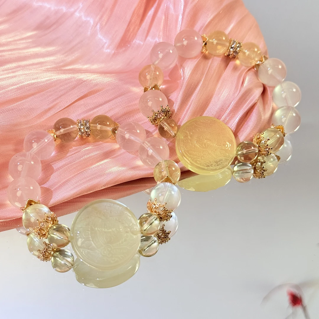 【有米有才】黄水晶白水晶11-12mm手串面小仙多样性发其一