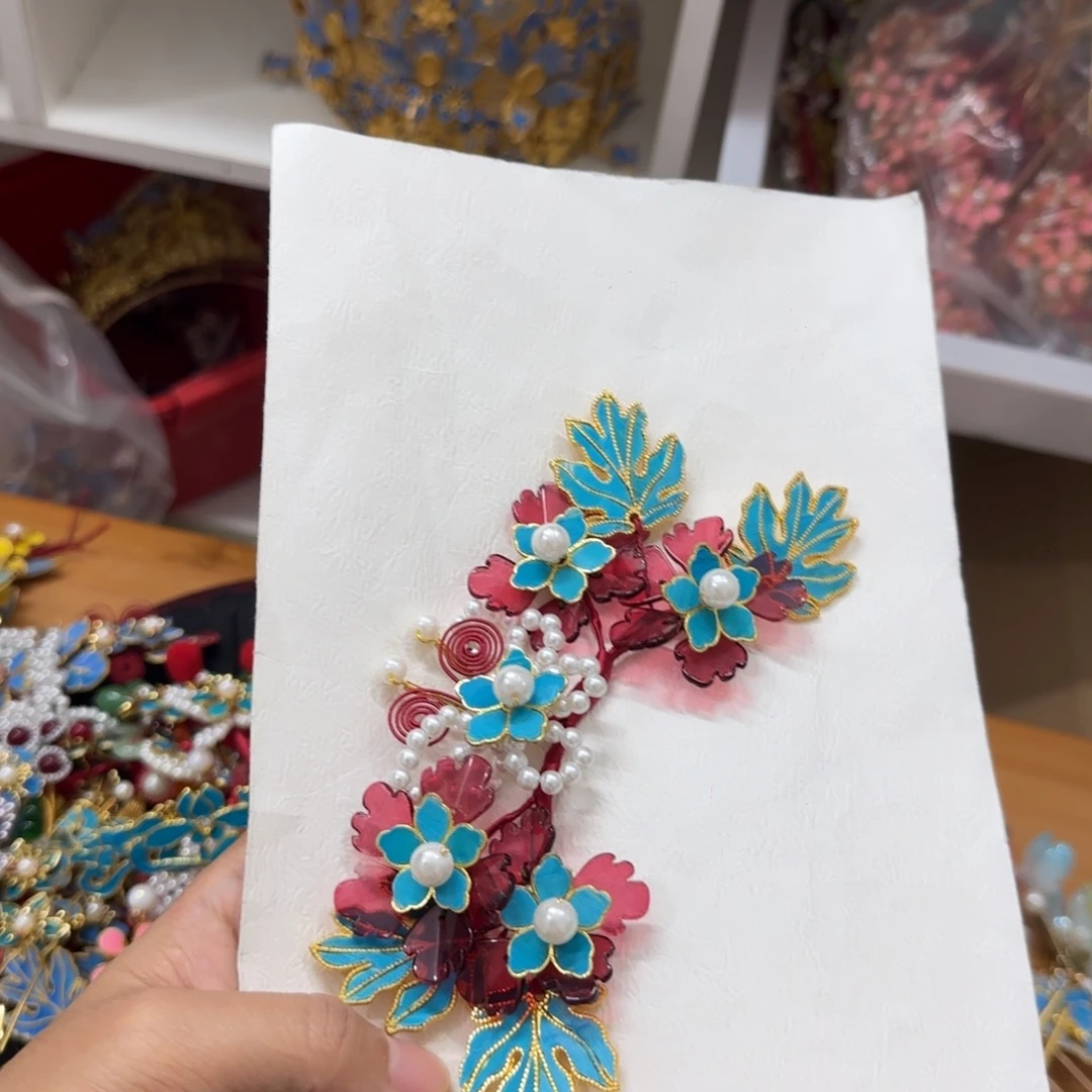 仿珍珠合金鹅毛仿点翠