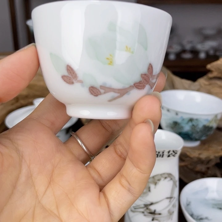 杯主人杯手绘釉下彩