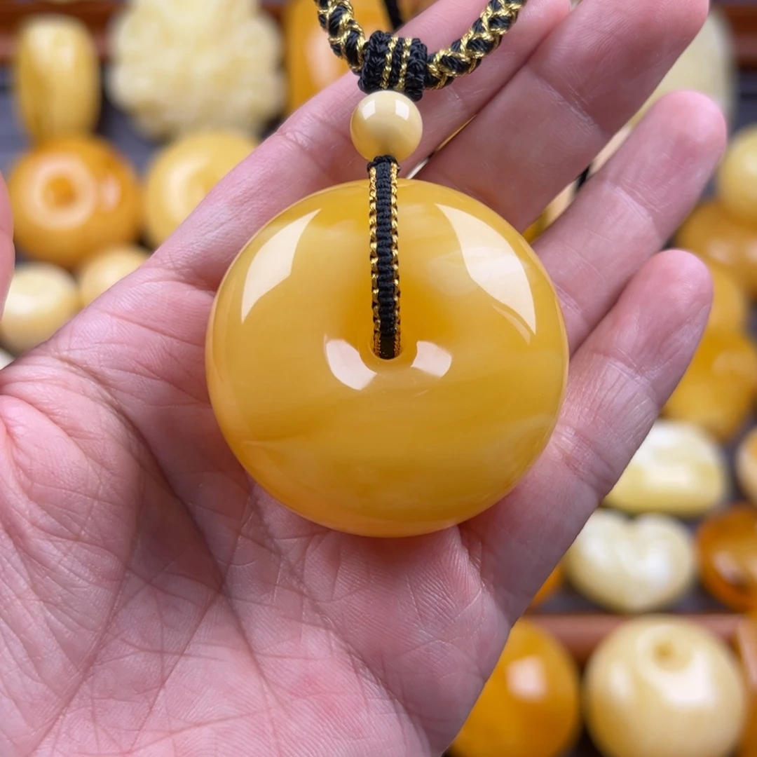 琥珀颈饰未镶嵌纯天然琥珀蜜蜡无优化