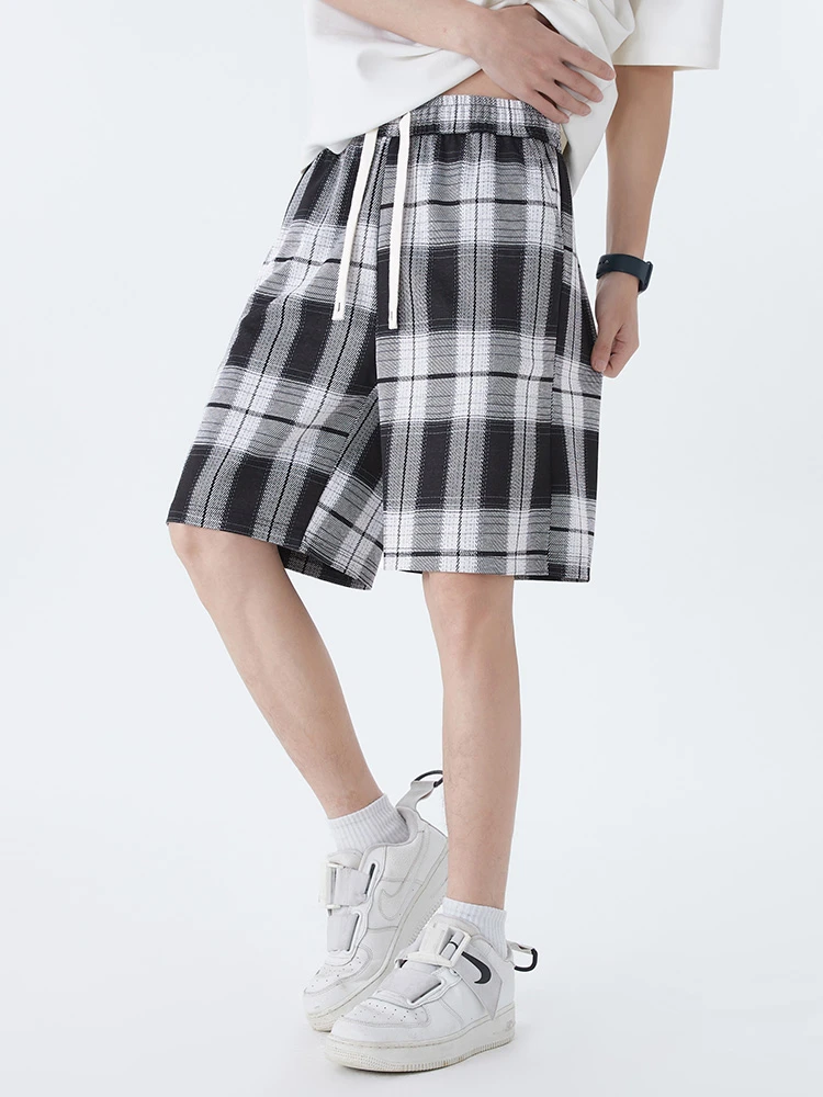 针织提花情侣五分裤百搭百搭外穿宽松运动中裤短裤夏季薄款裤子