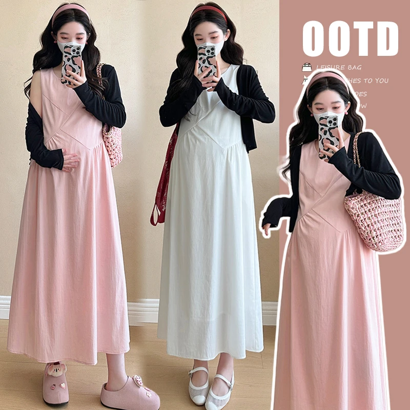 孕妇连衣裙夏季新款时尚韩版气质防晒开衫显瘦设计感裙子两件套