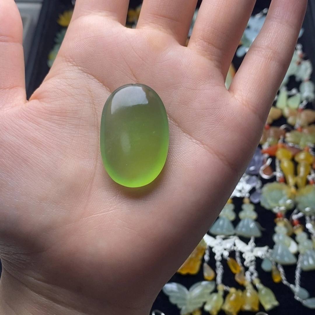 阿***翎未镶嵌蛇纹石玉耳饰/颈饰