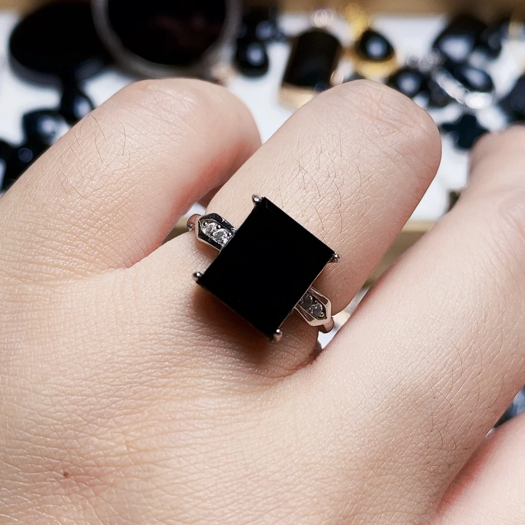 翡翠银S925镶嵌戒指