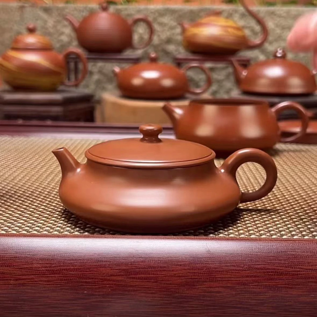 【闪购商品】超薄胎 扁明炉 纯料朱泥潮州手拉壶茶壶