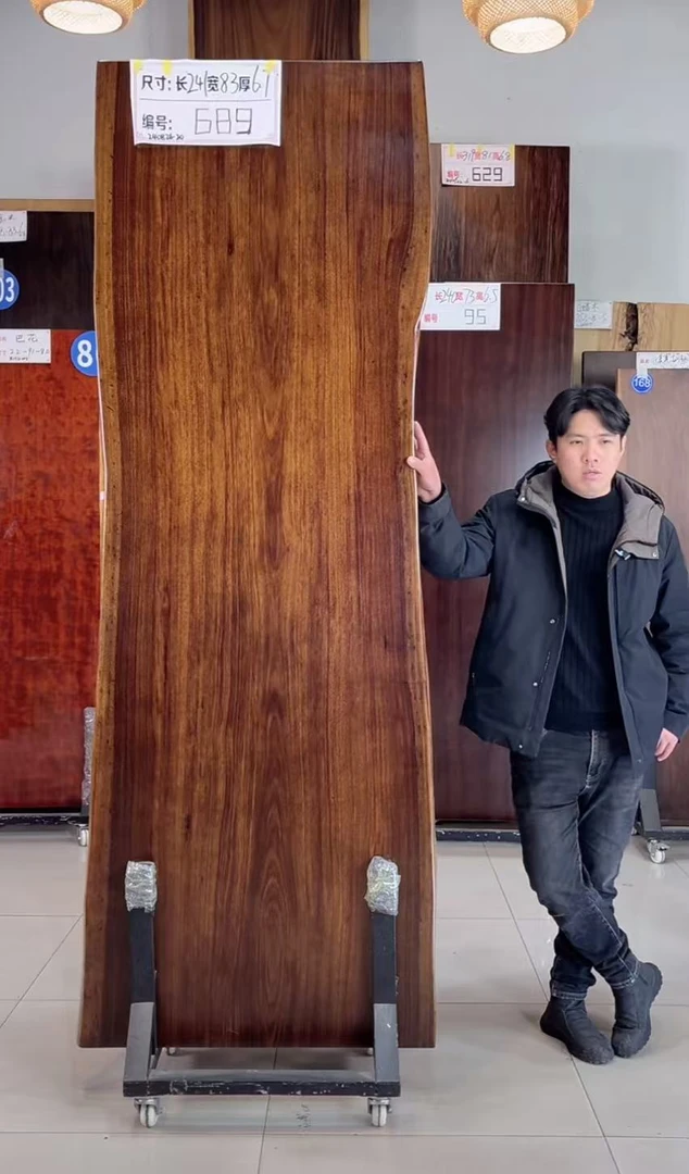 689号乌金木长241宽83厚6.7整木 乌金木 整板实木大板茶桌办公桌