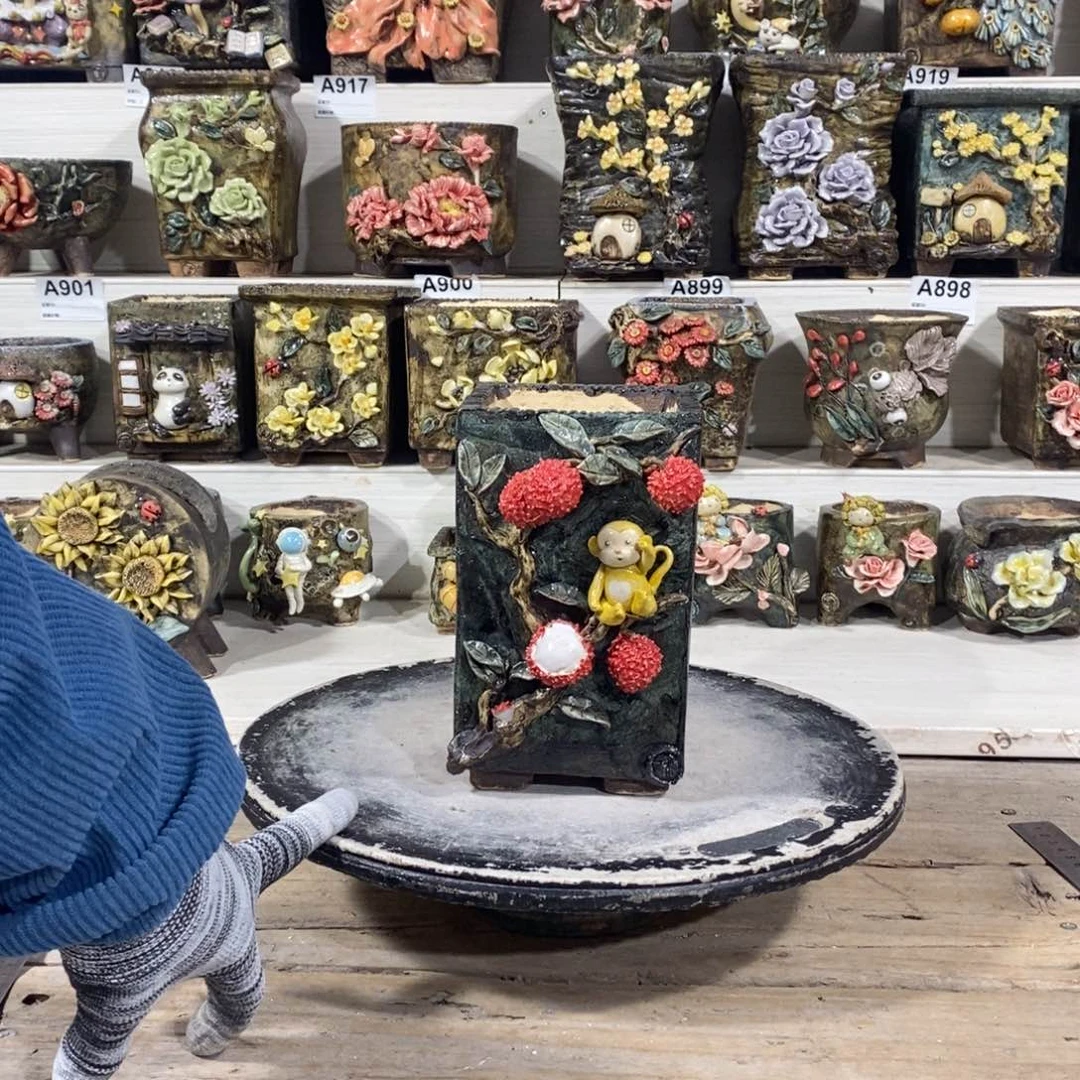 红陶青藤花器多肉花盆