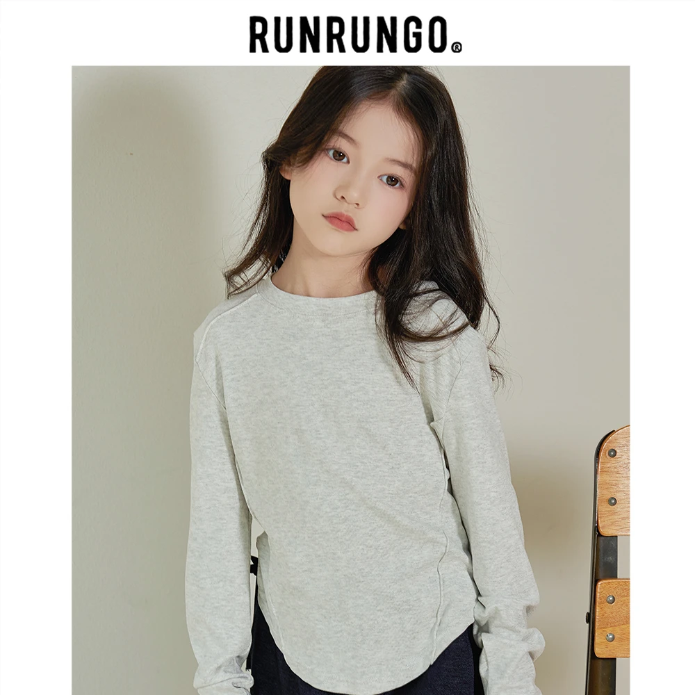 Runrungo【慢时光】童装修身打底衫儿童女童秋装长袖百搭儿童衣服