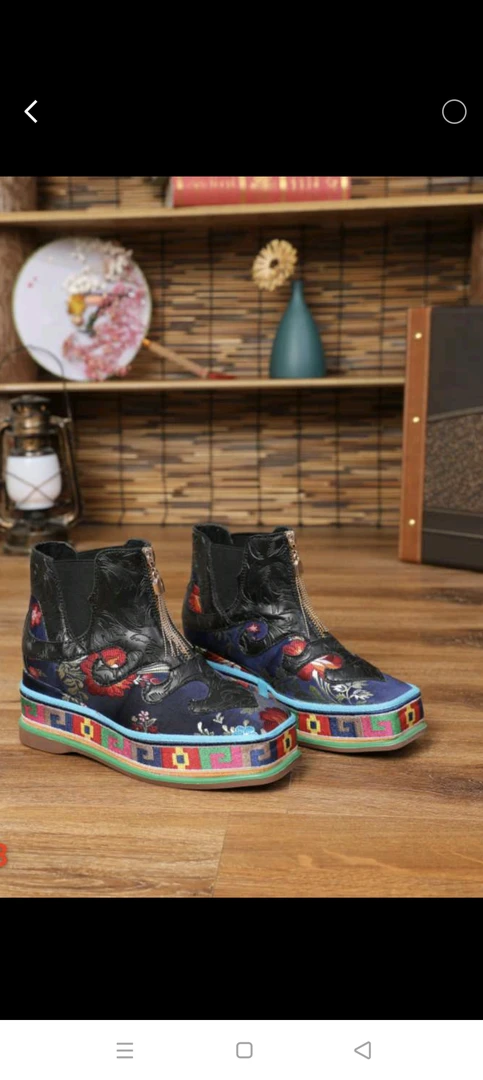 藏式鞋子松巴拉姆民族风