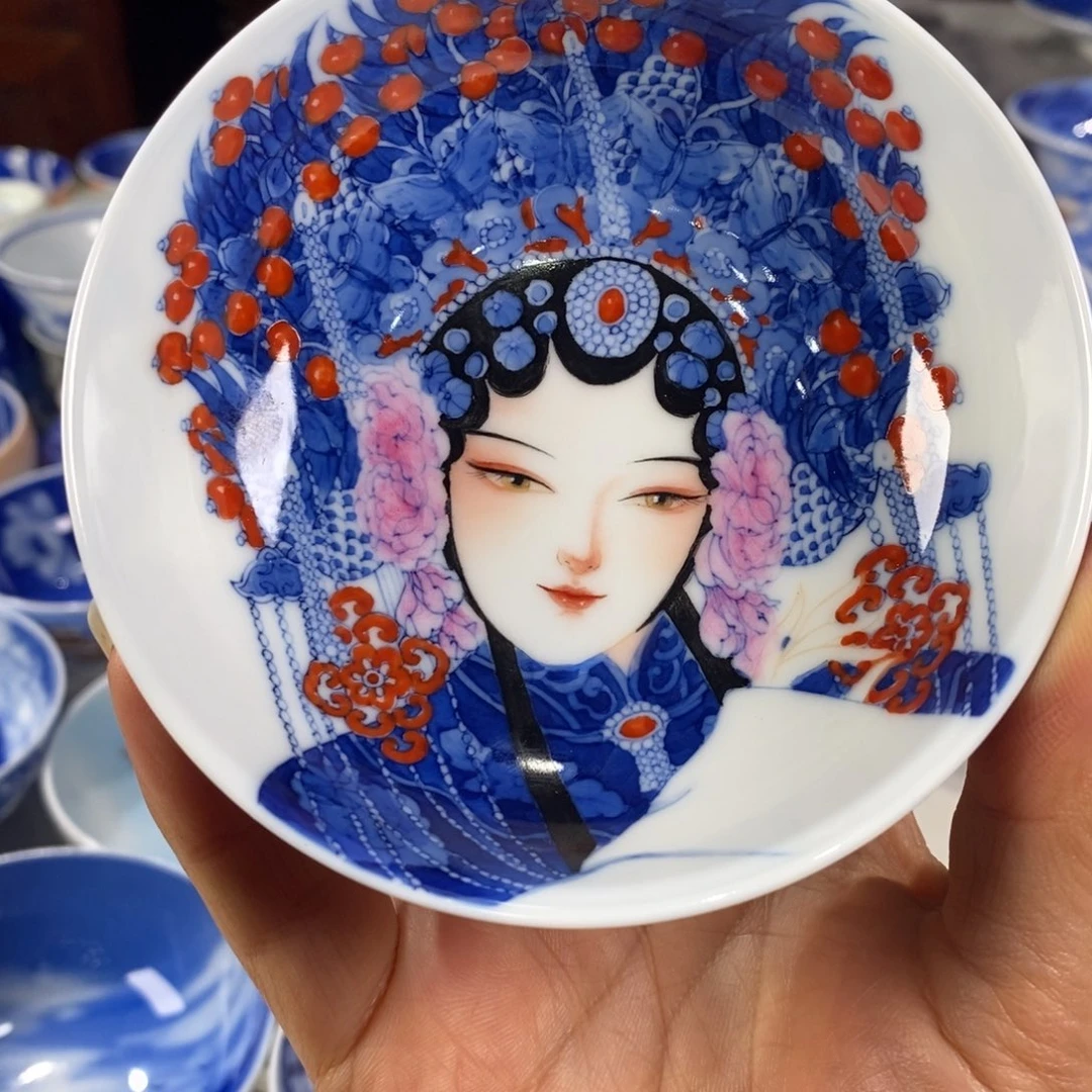 青花花旦主人杯杯