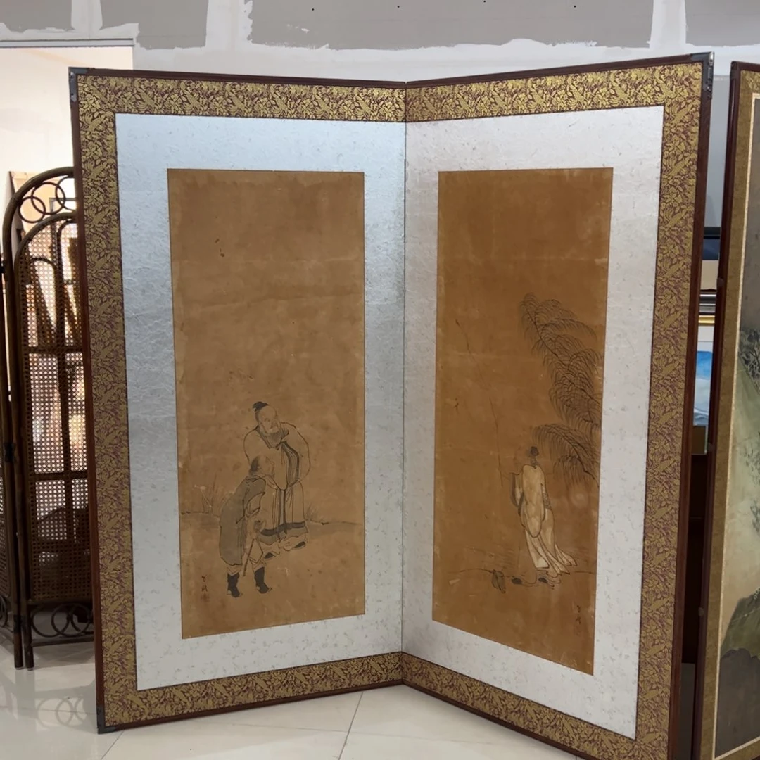 绘画屏风框画茶空间设计