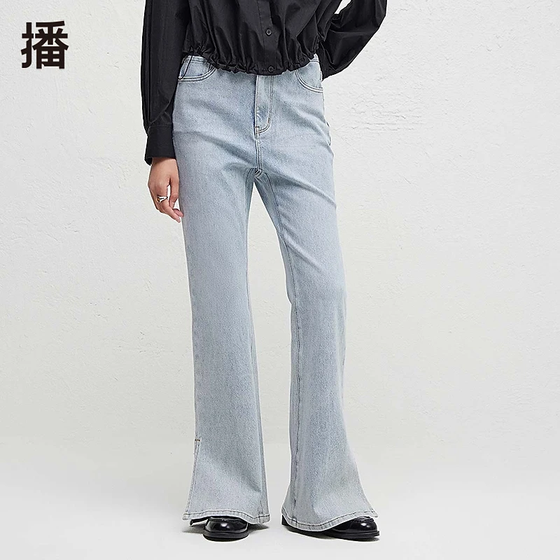 【陈嘉尔专属】播微喇开叉脚口牛仔裤BDR3KD3200