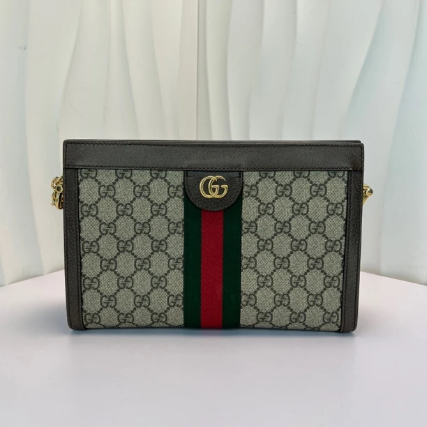 95新 GUCCI/古驰 老花小号夹子包/8758