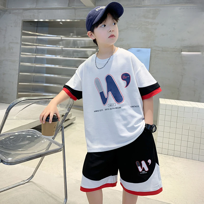 男童夏装套装2025新款儿童服装中大童夏季运动帅气男孩短袖两件套